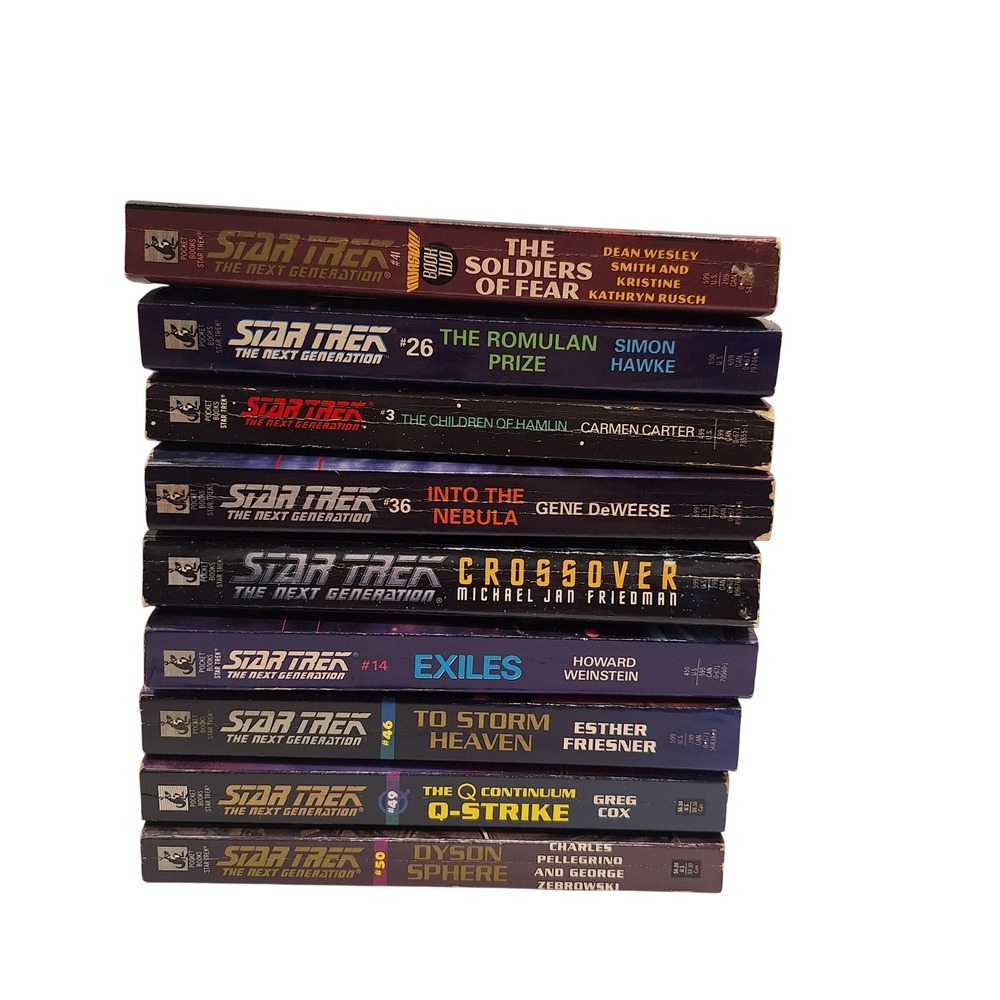 Star Trek The Next Generation Paperback Book Lot of 9 Pocket Books TNG Vintage